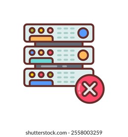 Server less Filled Icons , Vector illustration