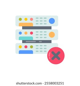 Server less Flat Icons, Vector illustration