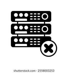 Server less Glyph Icon, Vector illustration