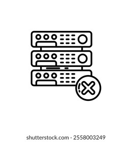 Server less Outline Icon, Vector illustration