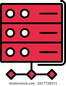 Server Line Filled Vector Icon Design