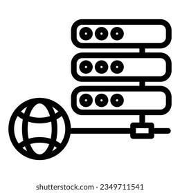 Server line icon. Data storage vector illustration isolated on white. Computer storage outline style designed for and app.