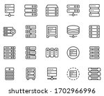 Server line icon set. Collection of vector symbol in trendy flat style on white background. Server sings for design.