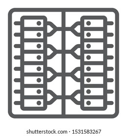 Server line icon, technology and system, data center sign, vector graphics, a linear pattern on a white background, eps 10.
