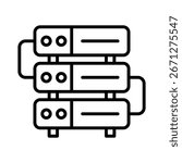 Server line icon vector illustration