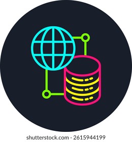Server Line Multi Colour Circle