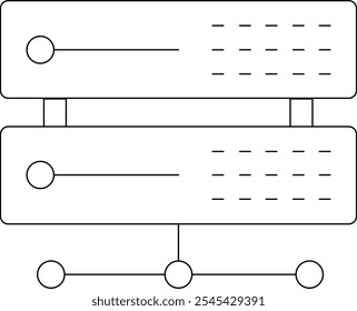Design de ícone de vetor de linha de servidor