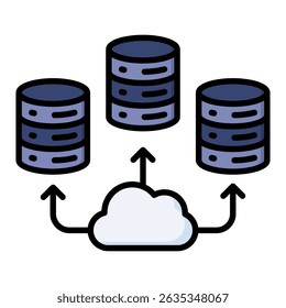 Server lineal color icon. Simple vector icon design in lineal color style. Editable vector format