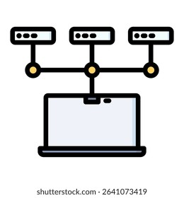 Server lineal color icon. Simple vector icon design in lineal color style. Editable vector format