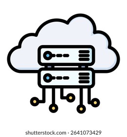 Server lineal color icon. Simple vector icon design in lineal color style. Editable vector format