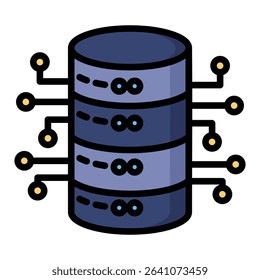 Server lineal color icon. Simple vector icon design in lineal color style. Editable vector format