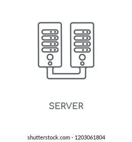 Server linear icon. Server concept stroke symbol design. Thin graphic elements vector illustration, outline pattern on a white background, eps 10.