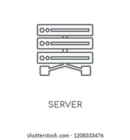 Server linear icon. Server concept stroke symbol design. Thin graphic elements vector illustration, outline pattern on a white background, eps 10.