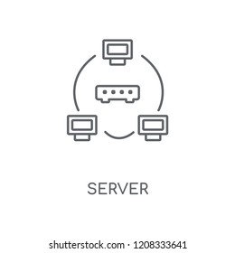 Server linear icon. Server concept stroke symbol design. Thin graphic elements vector illustration, outline pattern on a white background, eps 10.