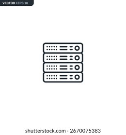Server, linear style sign for mobile concept and web design. Symbol, logo illustration. Pixel perfect vector graphics