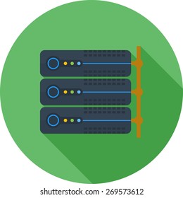 Server, link, system, information icon vector image. Can also be used for communication, connection, technology. Suitable for web apps, mobile apps and print media.