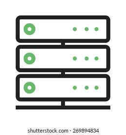 Server, link, system, information icon vector image. Can also be used for communication, connection, technology. Suitable for web apps, mobile apps and print media.