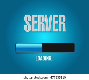 server loading bar sign illustration design graphic over a blue background