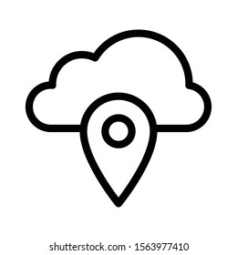server location vector thin line icon 