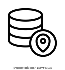 server location vector thin line icon 