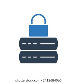 Server Lock Icon Sign Symbol