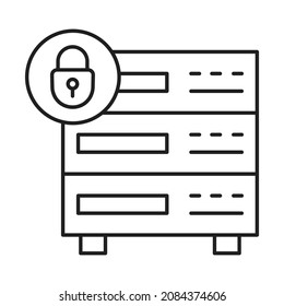 Server Lock Isolated Vector icon which can easily modify or edit


