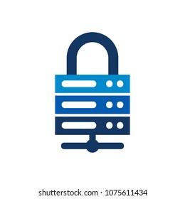 Server Lock Logo Icon Design