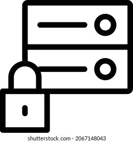 server lock vector thin line icon