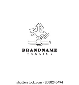 Designvorlage für das Serverlogo, schwarz, moderne einzelne Illustration