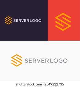 Server Logo Design for Server Host, Data Storage Rent Business Vector Logo, business logo design