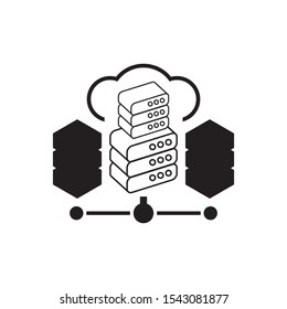 Server logo template vector icon design