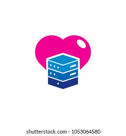 Server Love Logo Icon Design