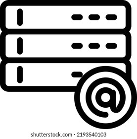 server mail Vector illustration on a transparent background.Premium quality symmbols.Thin line vector  icon for concept and graphic design.
