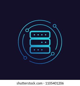 server, mainframe and hosting vector icon