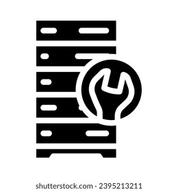 server maintenance database glyph icon vector. server maintenance database sign. isolated symbol illustration