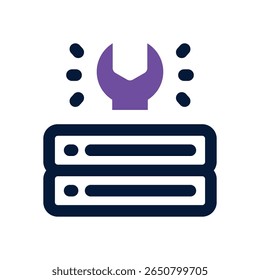 server maintenance duotone icon. Sleek and modern vector icon for websites, mobile apps, marketing materials, and corporate design. Fully scalable and ready to use.