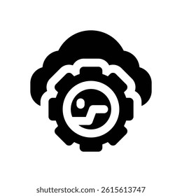 server maintenance glyph icon. Strong and solid vector icon for websites, mobile interfaces, presentations, and visual branding. High quality and easy to edit.