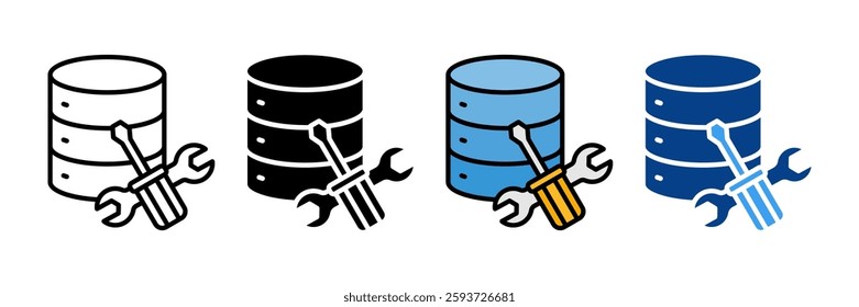 Server Maintenance Icon Set Multiple Style Collection