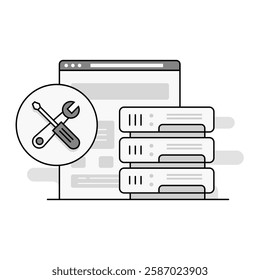 Server Maintenance Icon – IT Support and System Management