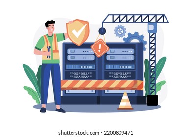 Server Maintenance Illustration concept on white background - Powered by Shutterstock - Get 15% off with code: PIKWIZARD15