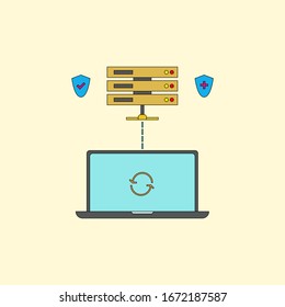 Server Maintenance Restore Point Protection Safe Illustration, Vector