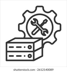 Server Management Icon Vector Illustration Outline