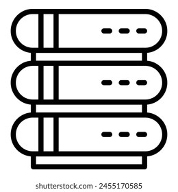 Server memory icon outline vector. Dual storage. Data code