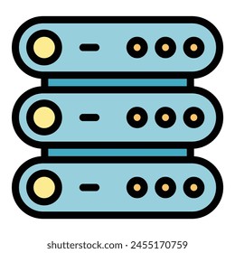 Server memory icon outline vector. Mobile data. Phone binary color flat