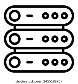 Server memory icon outline vector. Mobile data. Phone binary