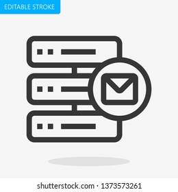 Server Message Icon Editable Stroke Pixel Perfect Vector
