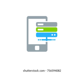 Server Mobile Icon Logo Design Element