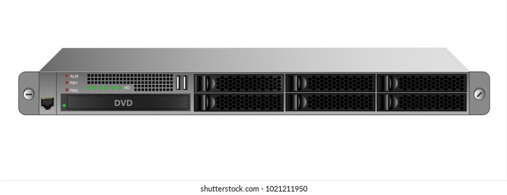 The server for mounting with a 19-inch rack with six 2.5-inch hard drives and an optical drive.