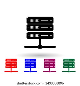 server multi color icon. Elements of technology set. Simple icon for websites, web design, mobile app, info graphics