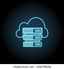Server neon glow icon. Simple thin line, outline vector of Technology icons for UI and UX, website or mobile application
